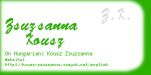 zsuzsanna kousz business card